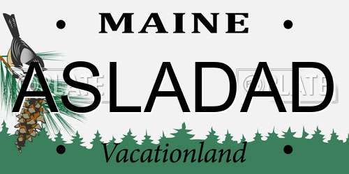 ASLADAD Maine License Plate