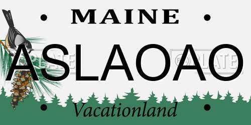 ASLAOAO Maine License Plate