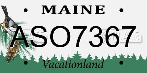 ASO7367 Maine License Plate