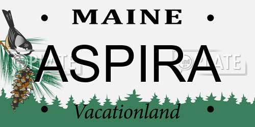ASPIRA Maine License Plate
