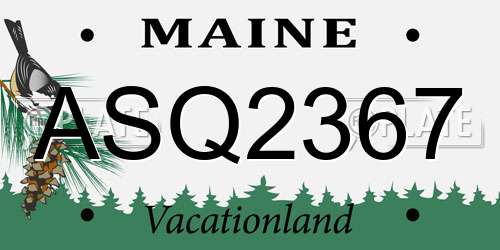 ASQ2367 Maine License Plate