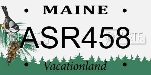 ASR458 Maine License Plate