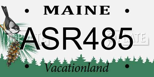 ASR485 Maine License Plate