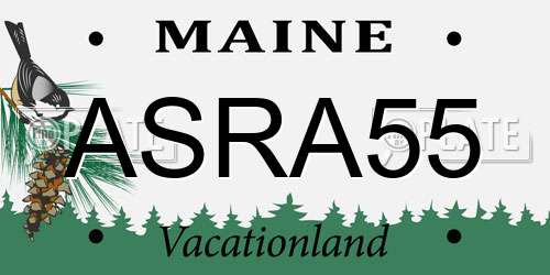 ASRA55 Maine License Plate