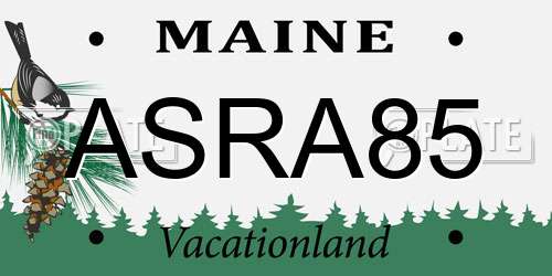 ASRA85 Maine License Plate