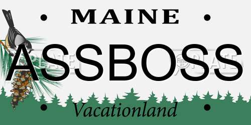 ASSBOSS Maine License Plate