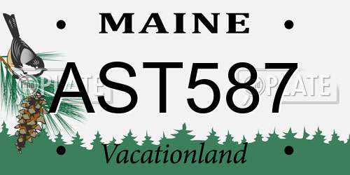 AST587 Maine License Plate