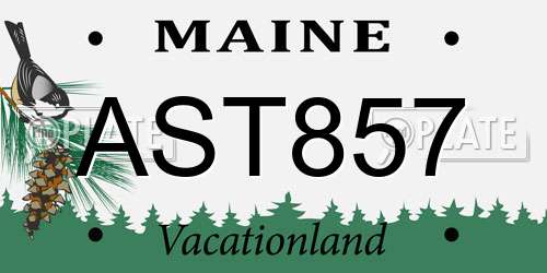 AST857 Maine License Plate