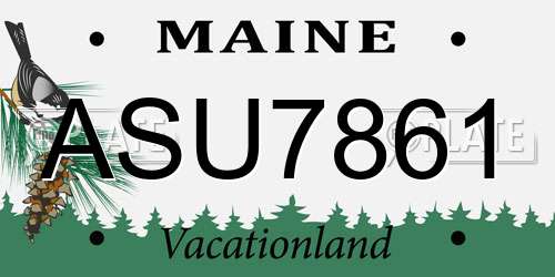 ASU7861 Maine License Plate