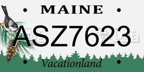 ASZ7623 Maine License Plate
