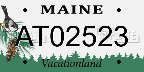 AT02523 Maine License Plate