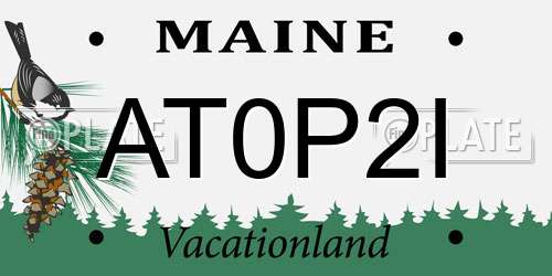 AT0P2I Maine License Plate