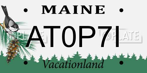 AT0P7I Maine License Plate