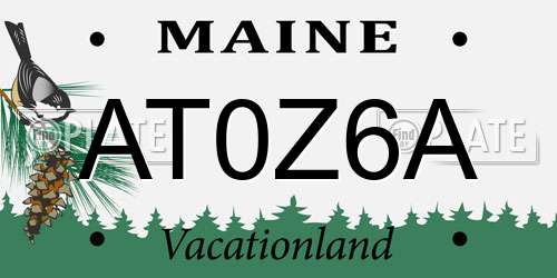 AT0Z6A Maine License Plate