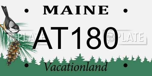 AT180 Maine License Plate