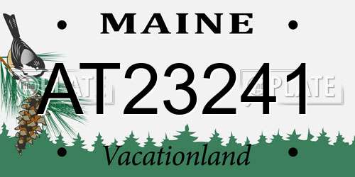 AT23241 Maine License Plate