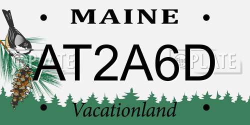 AT2A6D Maine License Plate