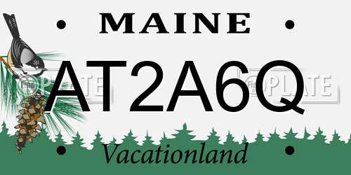 AT2A6Q Maine License Plate