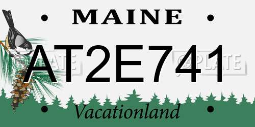 AT2E741 Maine License Plate