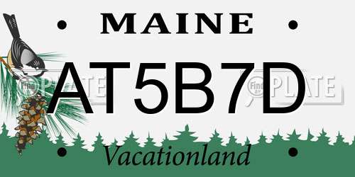 AT5B7D Maine License Plate