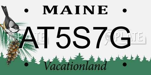 AT5S7G Maine License Plate