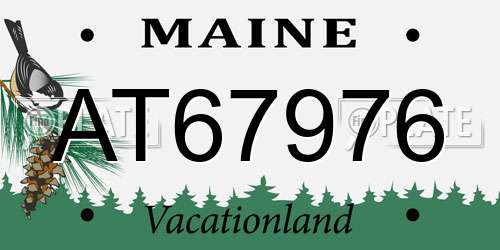 AT67976 Maine License Plate