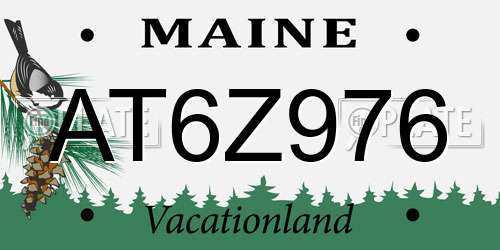 AT6Z976 Maine License Plate