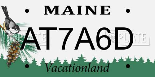 AT7A6D Maine License Plate