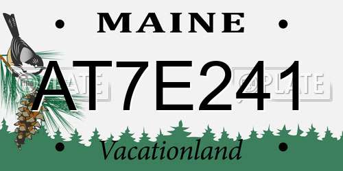 AT7E241 Maine License Plate