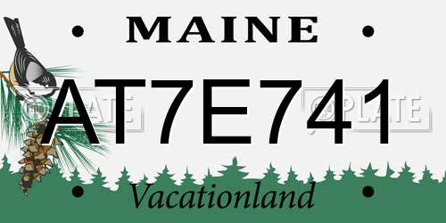 AT7E741 Maine License Plate