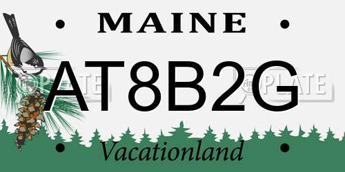 AT8B2G Maine License Plate