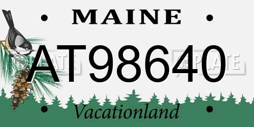 AT98640 Maine License Plate