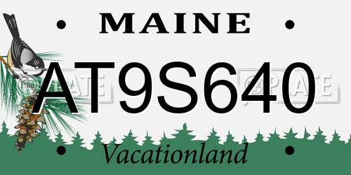 AT9S640 Maine License Plate