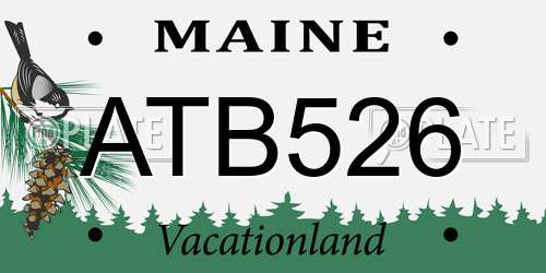 ATB526 Maine License Plate