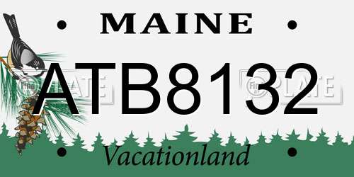 ATB8132 Maine License Plate