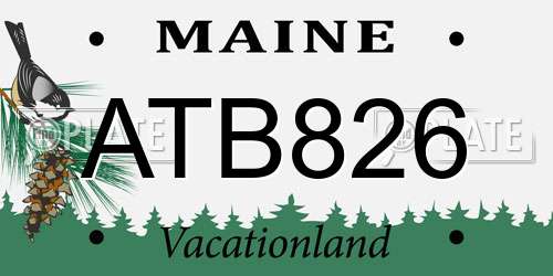 ATB826 Maine License Plate