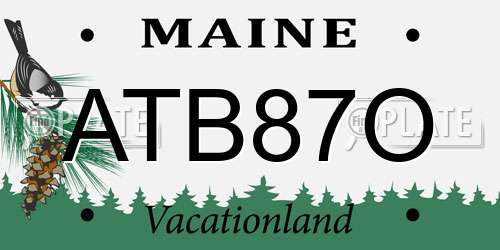 ATB87O Maine License Plate