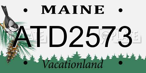 ATD2573 Maine License Plate