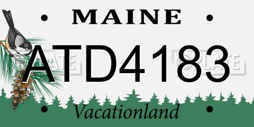 ATD4183 Maine License Plate