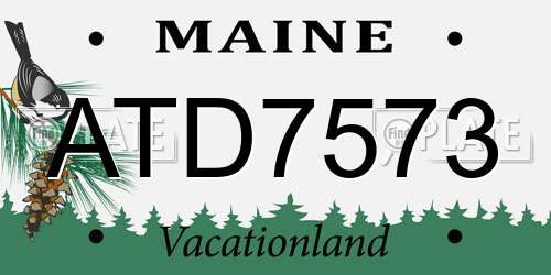 ATD7573 Maine License Plate