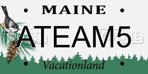 ATEAM5 Maine License Plate