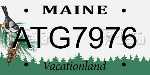 ATG7976 Maine License Plate