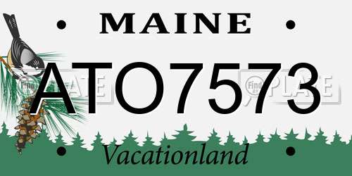 ATO7573 Maine License Plate
