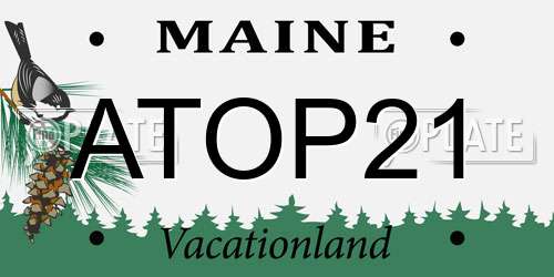 ATOP21 Maine License Plate