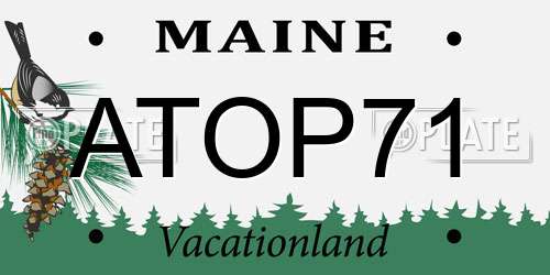 ATOP71 Maine License Plate