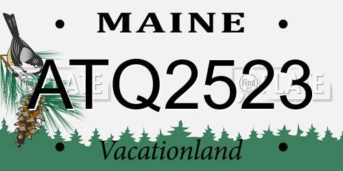 ATQ2523 Maine License Plate