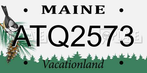ATQ2573 Maine License Plate