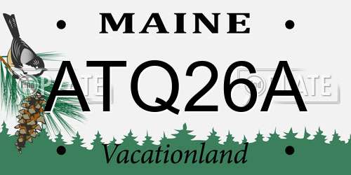 ATQ26A Maine License Plate