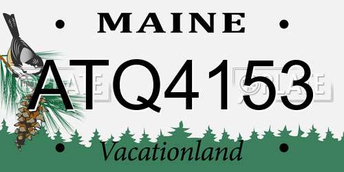 ATQ4153 Maine License Plate