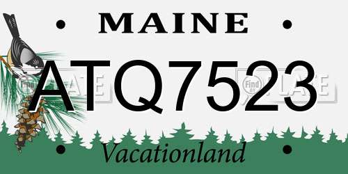 ATQ7523 Maine License Plate